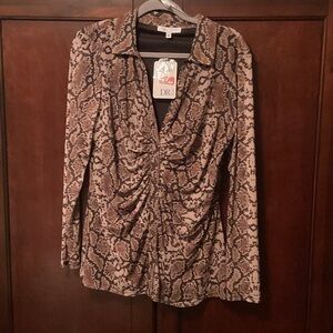 DR2 Brown Snake Print Blouse